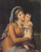 VIGEE-LEBRUN, Elisabeth Countess A S Stroganova and Her Son (san 05) oil painting on canvas